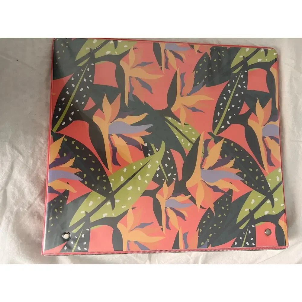 YOOBI 1 INCH D RING BINDER 2 INTERIOR POCKETS CORAL
